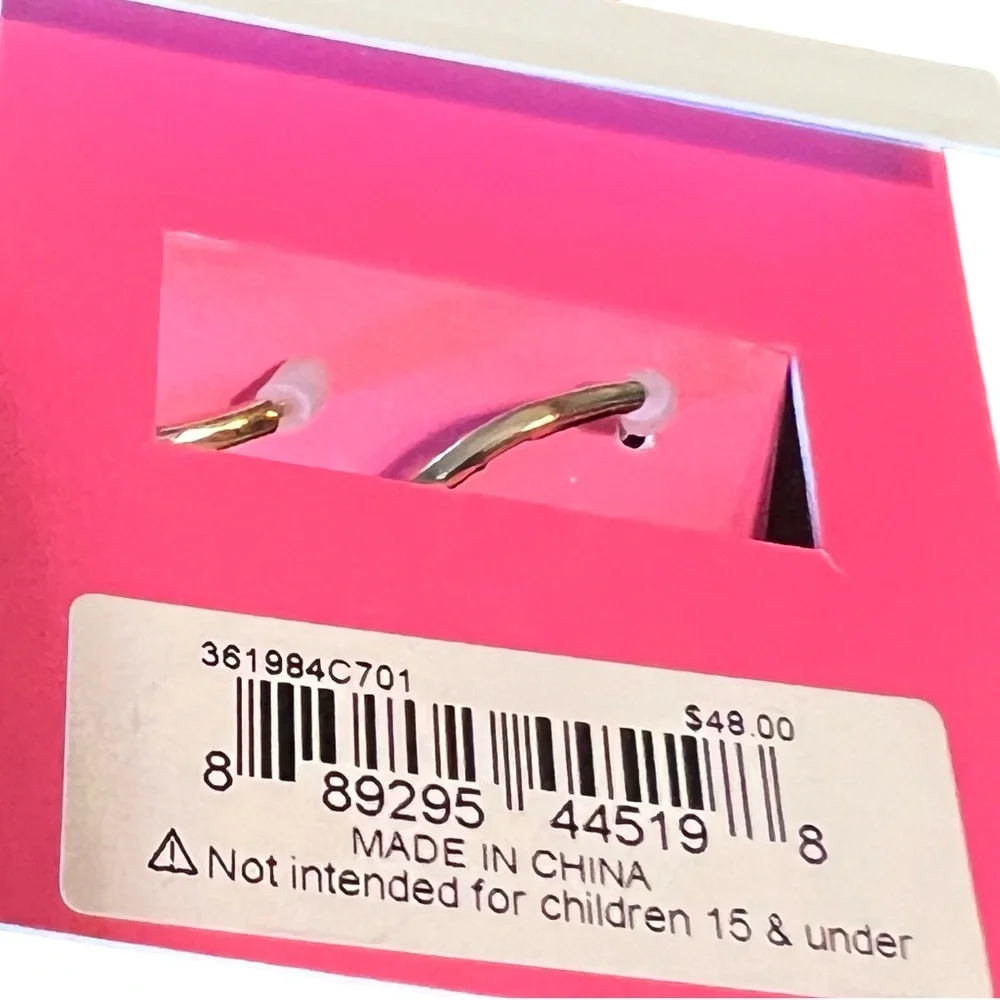 Betsey Johnson NWT Back to School Yellow Pink Gold Tone Drop Earrings (J023) - Picture 4 of 5